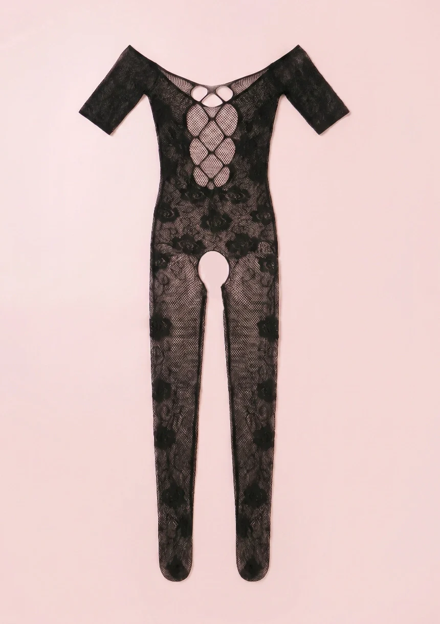Bodystocking z ozdobnymi wiązaniami - Image 4