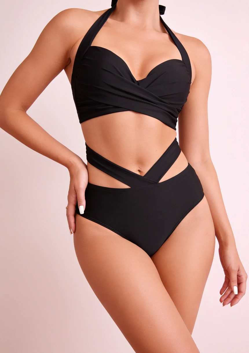 Dwuczęściowy strój kąpielowy bikini push up z wysokim stanem - Image 6