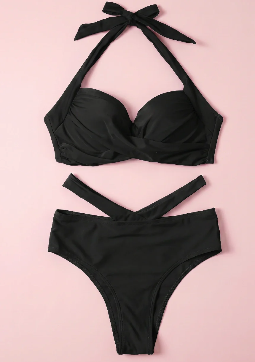 Dwuczęściowy strój kąpielowy bikini push up z wysokim stanem - Image 7