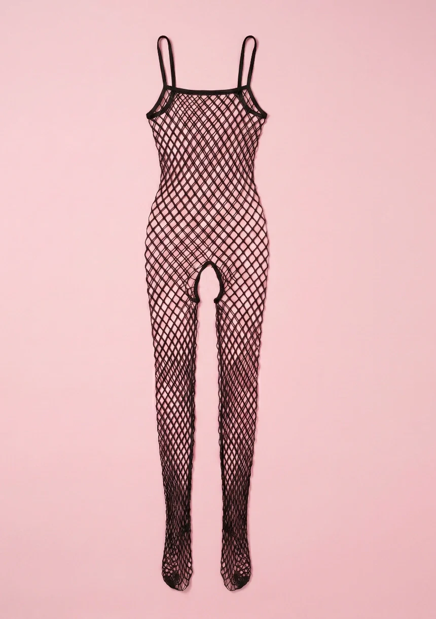 Siateczkowe bodystocking z ramiączkami