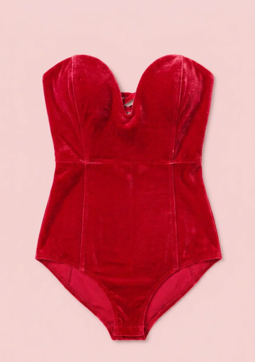 Welurowe body z wiązaniem - Image 19