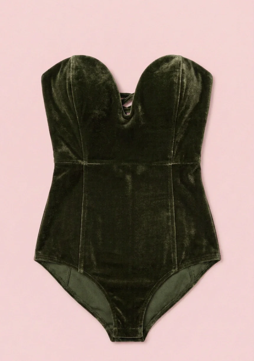 Welurowe body z wiązaniem - Image 7